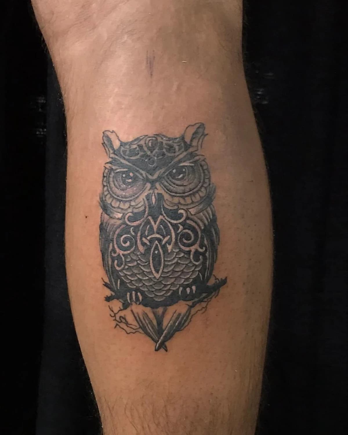 Night Watch, Blackwork tattoo by Ahmedabad Ink